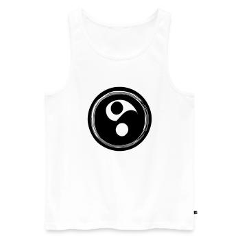 Yin Yang Sign Symbol Peace Happiness Vector 1 - Men's Premium Organic Tank Top - white - Front - Michal (187cm)