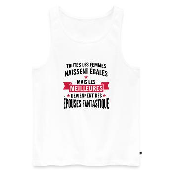 épouses fantastique - cadeau femme mariée - Débardeur bio Premium Homme - blanc - Devant - AI Model Male 178 light (178cm)