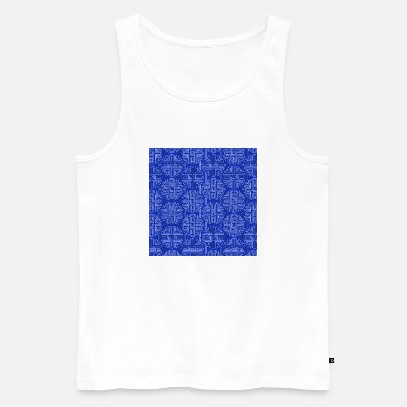 Chinesisches Muster - Männer Premium Bio Tank Top - Weiß