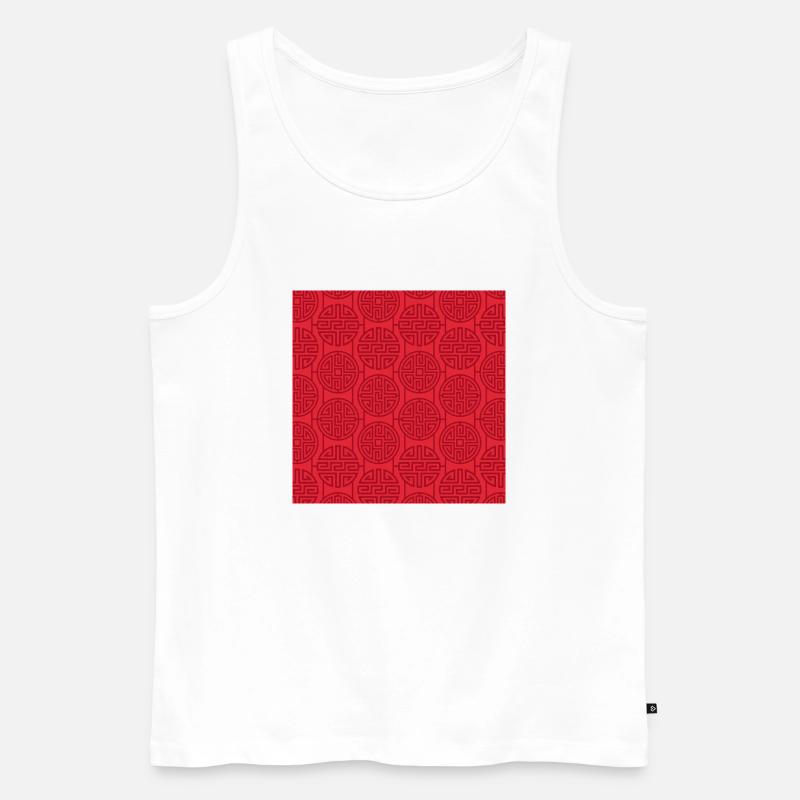 Chinesisches Muster - Männer Premium Bio Tank Top - Weiß
