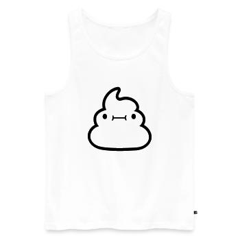 Face Kawaii shit pile - Men's Premium Organic Tank Top - white - Front - AI Model Male 178 light (178cm)