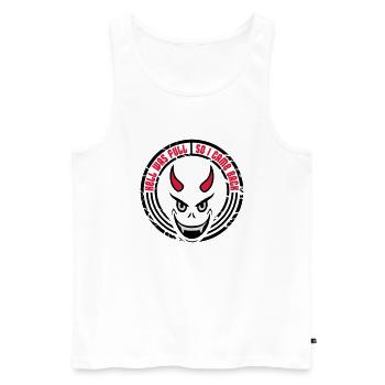hell was full Zitat - Männer Premium Bio Tank Top - Weiß - Vorne - Michal (187cm)