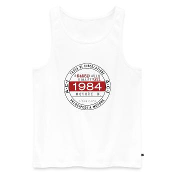 Italienische Plakette mit Geburtsjahr 1984 - Männer Premium Bio Tank Top - Weiß - Vorne - AI Model Male 178 light (178cm)