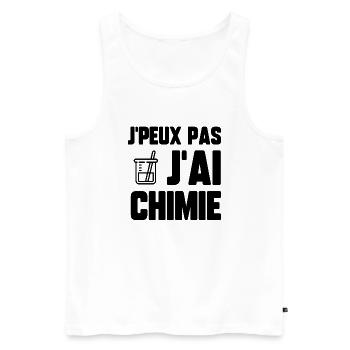 J’peux pas j’ai chimie - Débardeur bio Premium Homme - blanc - Devant - Michal (187cm)