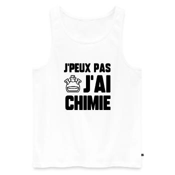 J’peux pas j’ai chimie - Débardeur bio Premium Homme - blanc - Devant - Michal (187cm)