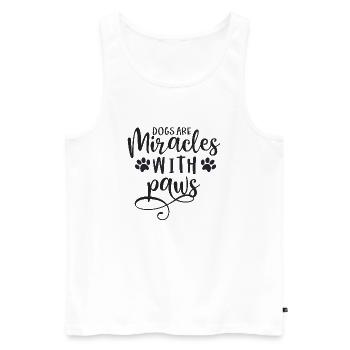 Hunde sind Liebe - Männer Premium Bio Tank Top - Weiß - Vorne - Michal (187cm)