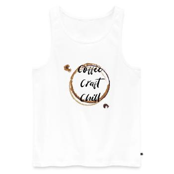 Coffee - Men's Premium Organic Tank Top - white - Front - Michal (187cm)