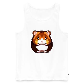 Mignon Dessin Animé Hamster Love Pet 12 - Débardeur bio Premium Homme - blanc - Devant - Michal (187cm)