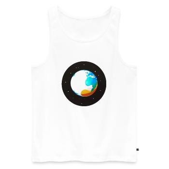 Mignon dessin animé représentation de la planète Terre 1 - Débardeur bio Premium Homme - blanc - Devant - Michal (187cm)
