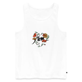 Coeur de fleurs Anniversaire maman Fête des mères - Débardeur bio Premium Homme - blanc - Devant - Michal (187cm)