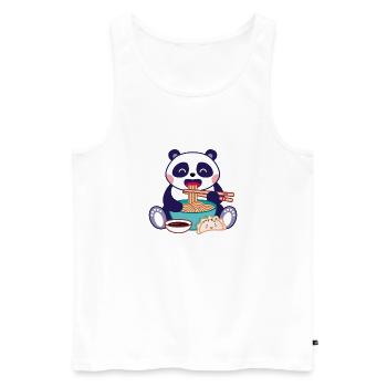 Panda à la soupe de ramen - Débardeur bio Premium Homme - blanc - Devant - AI Model Male 178 light (178cm)