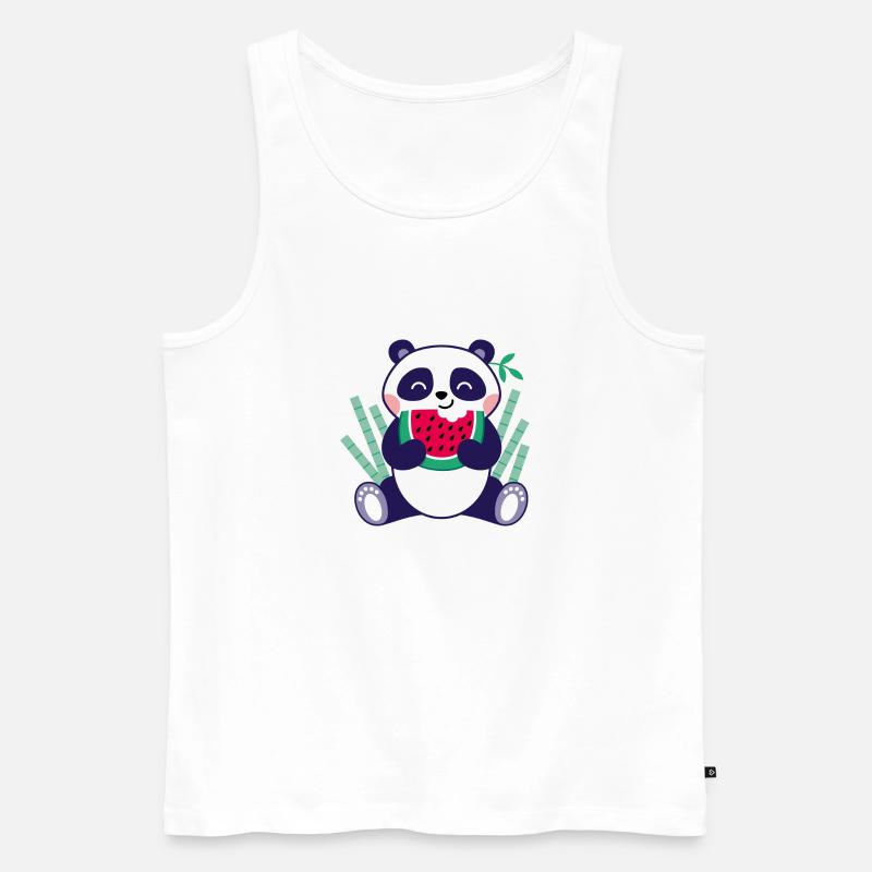 Panda à la pastèque - Débardeur bio Premium Homme - blanc
