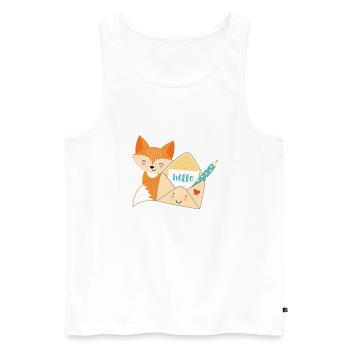Fuchs-Post - Men's Premium Organic Tank Top - white - Front - AI Model Male 178 light (178cm)