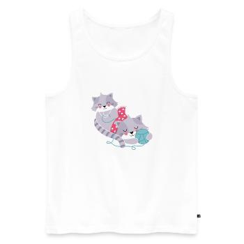 Cats with woolly tuber - Men's Premium Organic Tank Top - white - Front - AI Model Male 178 light (178cm)