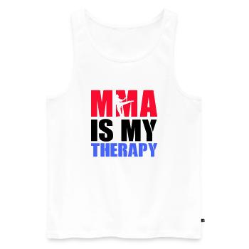 MMA Therapy - Men's Premium Organic Tank Top - white - Front - AI Model Male 178 light (178cm)