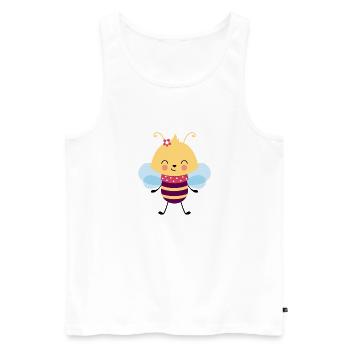 abeille mignonne - Débardeur bio Premium Homme - blanc - Devant - AI Model Male 178 light (178cm)