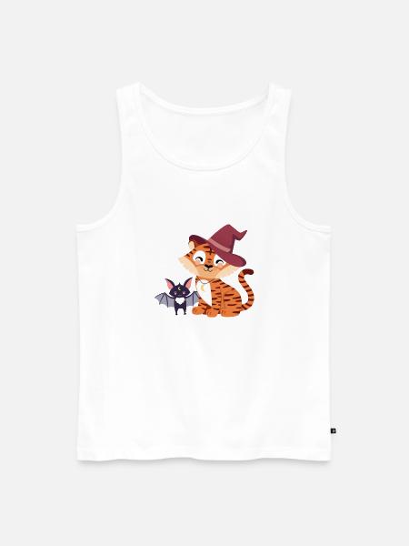 Tiger with bat - Men's Premium Organic Tank Top - white