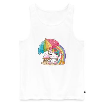 Rainbow unicorn for children - colorful and cheerful - Men's Premium Organic Tank Top - white - Front - AI Model Male 178 light (178cm)