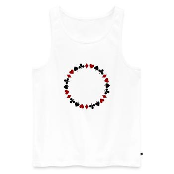 Kranz Spielkarten Skat Dame Mau-Mau Rommé - Männer Premium Bio Tank Top - Weiß - Vorne - AI Model Male 178 light (178cm)