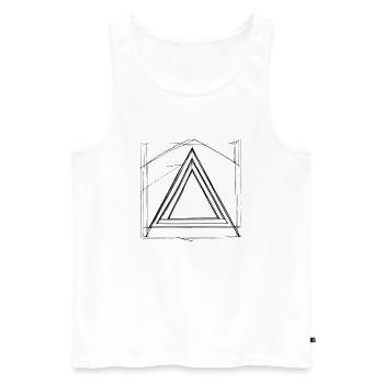 So faszinierend wie ein Dreieck - Männer Premium Bio Tank Top - Weiß - Vorne - Michal (187cm)