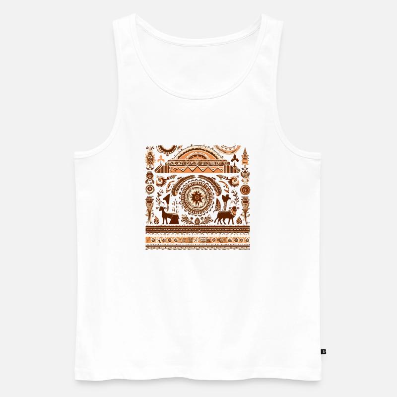 Afrikanische Folklore - Männer Premium Bio Tank Top - Weiß