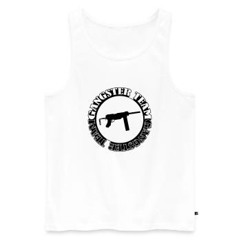 Gangster Team Gun 001 - Men's Premium Organic Tank Top - white - Front - Michal (187cm)