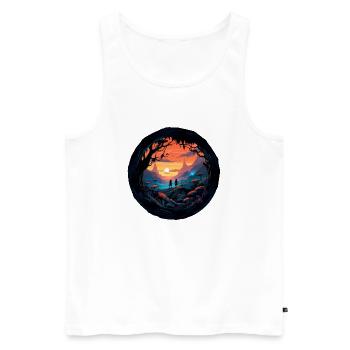 Magische Reise - Männer Premium Bio Tank Top - Weiß - Vorne - Michal (187cm)
