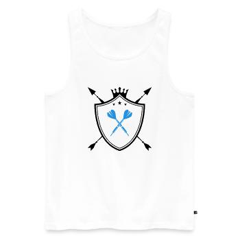 dart wappen - Männer Premium Bio Tank Top - Weiß - Vorne - AI Model Male 178 light (178cm)