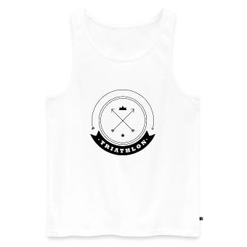 Triathlon Swim Bike Run Marathon - Männer Premium Bio Tank Top - Weiß - Vorne - Michal (187cm)