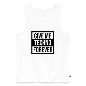Donnez-moi de la techno pour toujours - Débardeur bio Premium Homme - blanc - Devant - Michal (187cm)