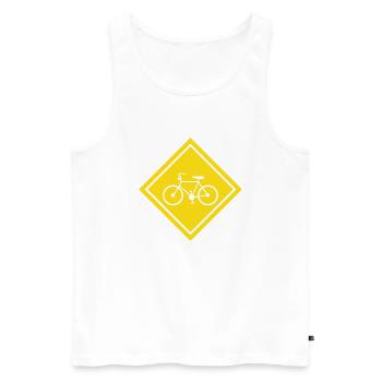 Fahrrad - Männer Premium Bio Tank Top - Weiß - Vorne - Michal (187cm)