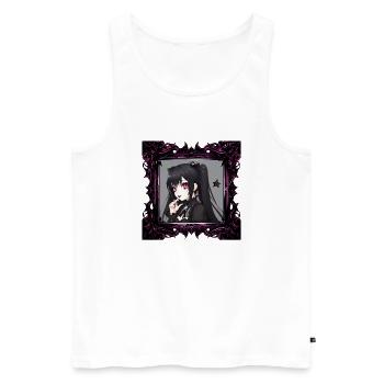 Anime goth girl in a Frame - Men's Premium Organic Tank Top - white - Front - Michal (187cm)