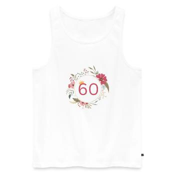 Numéro 60, Jolie couronne de fleurs - Débardeur bio Premium Homme - blanc - Devant - Michal (187cm)
