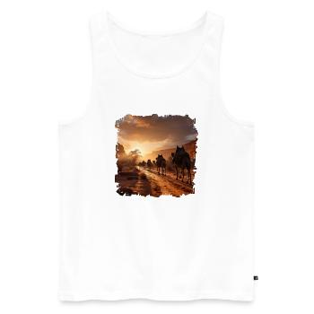 Camels are adapted to desert conditions - Men's Premium Organic Tank Top - white - Front - AI Model Male 178 light (178cm)
