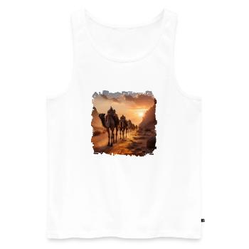 Camels can carry up to 400 kilograms of load - Men's Premium Organic Tank Top - white - Front - AI Model Male 178 light (178cm)