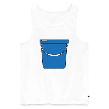 Eimer - Männer Premium Bio Tank Top - Weiß - Vorne - AI Model Male 178 light (178cm)