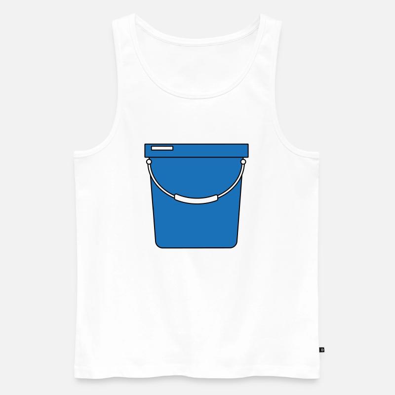 Eimer - Männer Premium Bio Tank Top - Weiß