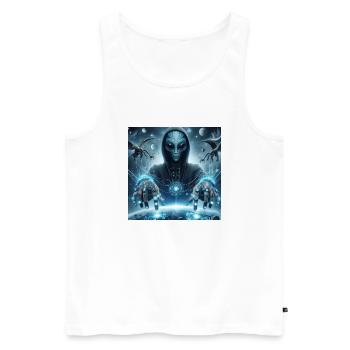 Astrophysik Spiritualität - Männer Premium Bio Tank Top - Weiß - Vorne - AI Model Male 178 light (178cm)