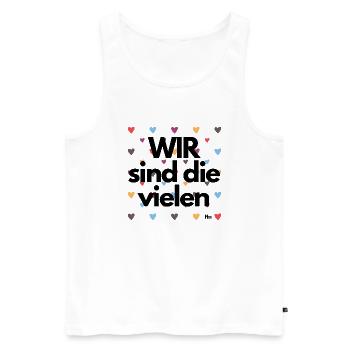 WIR sind die vielen - Männer Premium Bio Tank Top - Weiß - Vorne - Michal (187cm)