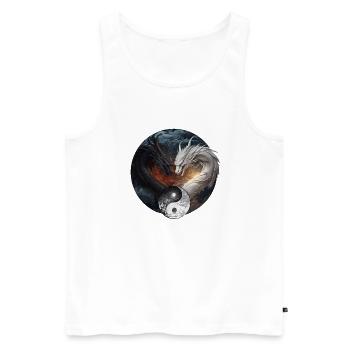 Chinesischer Drachen - Männer Premium Bio Tank Top - Weiß - Vorne - Michal (187cm)