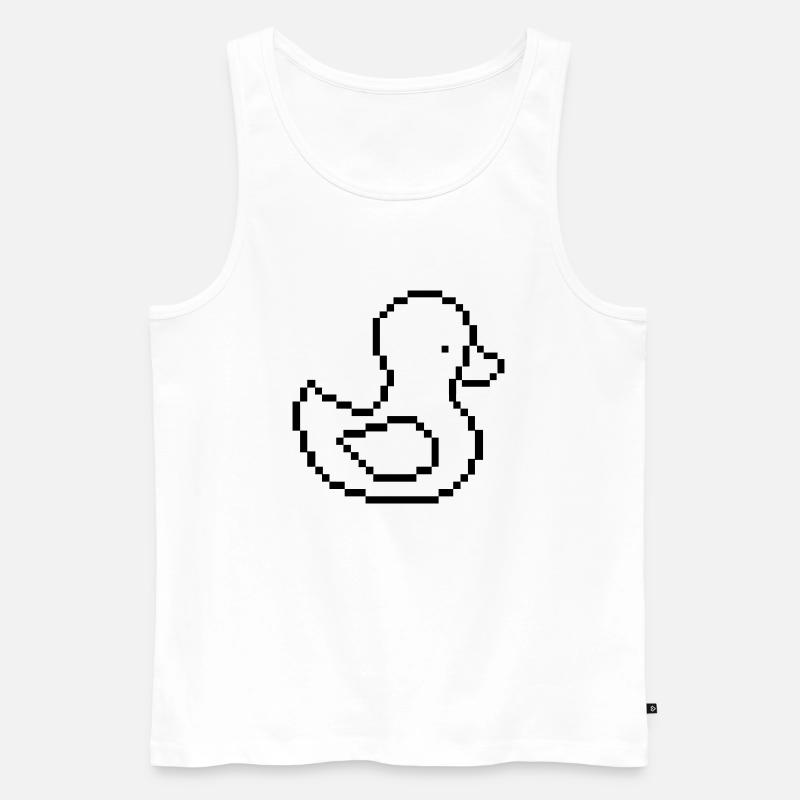 pixel ente - Männer Premium Bio Tank Top - Weiß
