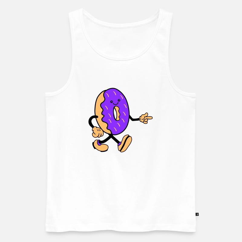 donut comic smile - Männer Premium Bio Tank Top - Weiß