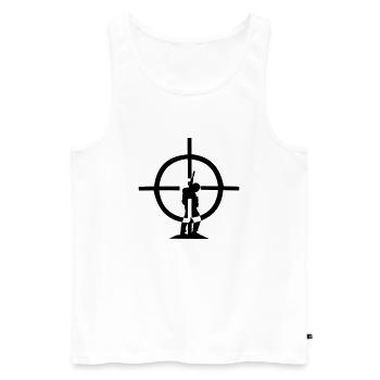 Sniper Scope Réticule Soldat Guerre Viser Hit Shoot - Débardeur bio Premium Homme - blanc - Devant - Michal (187cm)