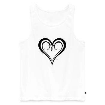 Herz - Männer Premium Bio Tank Top - Weiß - Vorne - Michal (187cm)