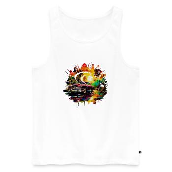 Vacation Early Summer Late Summer Summer Vacation Sea Car - Men's Premium Organic Tank Top - white - Front - AI Model Male 178 light (178cm)