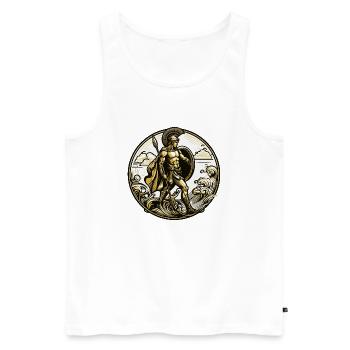 Spartacus - Men's Premium Organic Tank Top - white - Front - Michal (187cm)