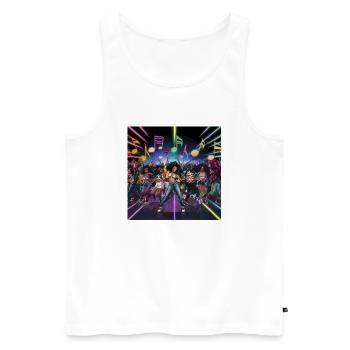 Music Festival Design 1 - Männer Premium Bio Tank Top - Weiß - Vorne - Michal (187cm)