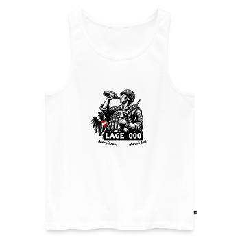 Bundesheer Abrüsten - Männer Premium Bio Tank Top - Weiß - Vorne - AI Model Male 178 light (178cm)