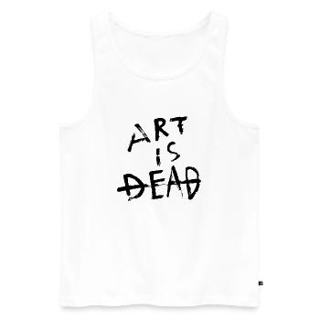 Art is dead - Black - Men's Premium Organic Tank Top - white - Front - AI Model Male 178 light (178cm)