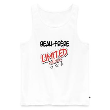 Schwager LIMITIERTE AUFLAGE - Männer Premium Bio Tank Top - Weiß - Vorne - Michal (187cm)